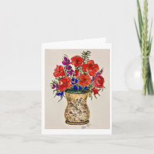 Fälld anteckningskortets originalmålning av röda p