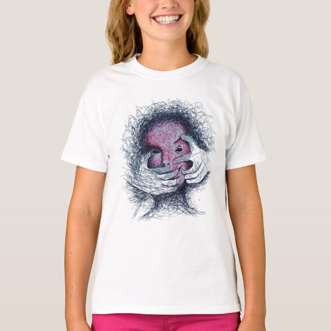 Fälld Känslor - Surreal Abstrakt Art T-shirt De (Framsida)