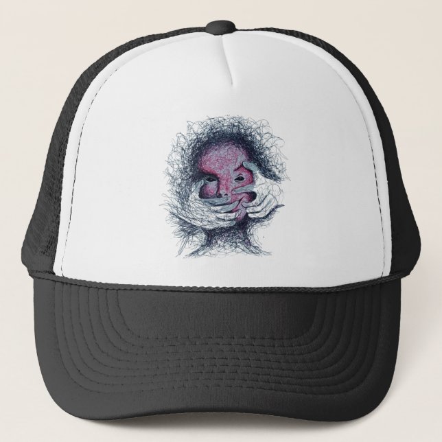 Fälld Känslor - Surreal Abstrakt Art T-shirt De Keps (Framsida)