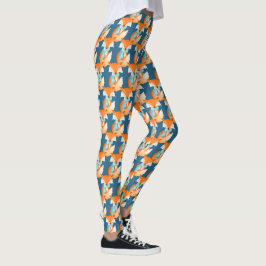 Fällda upp vattenfärg med mönster leggings