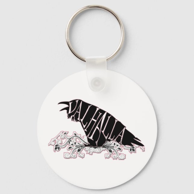 Fallegur Raven Valhalla Nyckelring (Framsida)