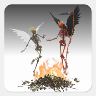 Fallen Angel Demon Djävulen Halloween Fyrkantigt Klistermärke
