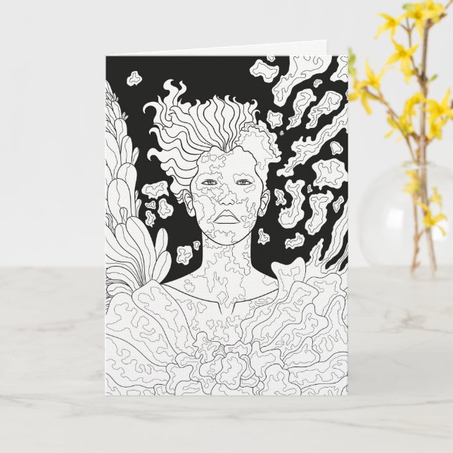 Fallen ängel kort (Gul blomma)