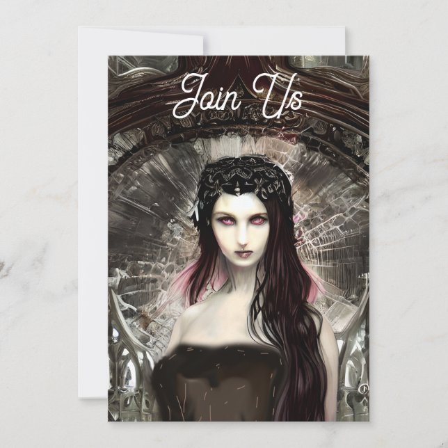 Fallen Angel | Mörk Konst | Halloweenfest Inbjudningar (Framsida)