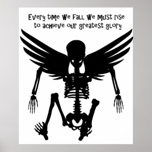 Fallen Angel Skeleton citerar Wise Ord Art Poster