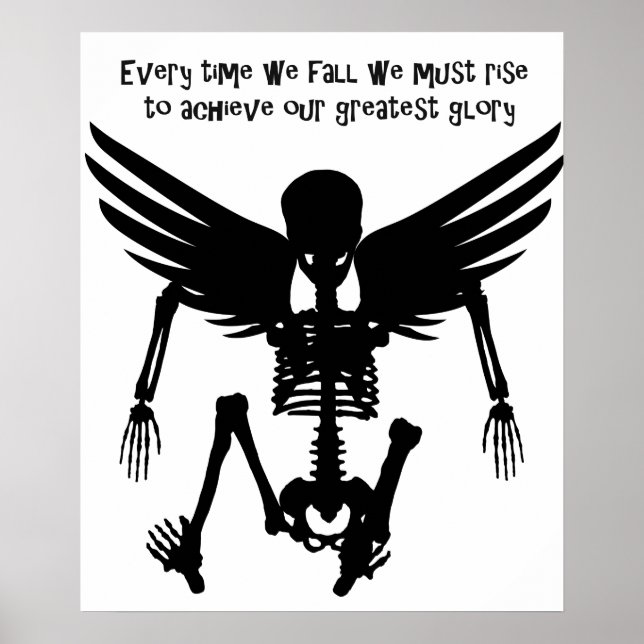 Fallen Angel Skeleton citerar Wise Ord Art Poster (Framsidan)