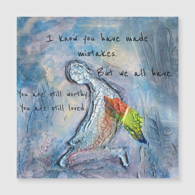 Fallen Angel Surreal Art Comfort Magnetic Card (Framsida)