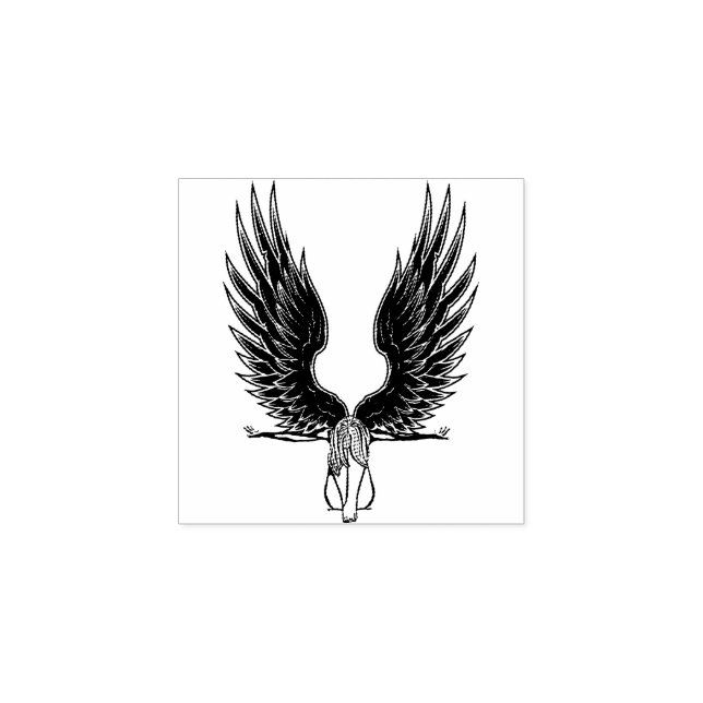 Fallen Angel Woman Original Art Stämpel (Tryck)