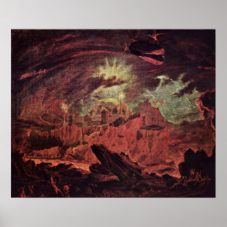 Fallen änglar i helvetet av John Martin Poster