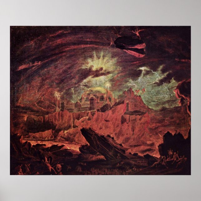 Fallen änglar i helvetet av John Martin Poster (Framsidan)