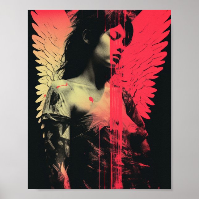 Fallen Änglar-profil - Raster Mönster Poster (Framsidan)
