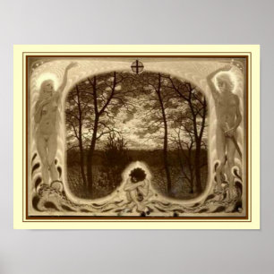 "Fallen" av Fidus Art nouveau 12 x 16 Poster
