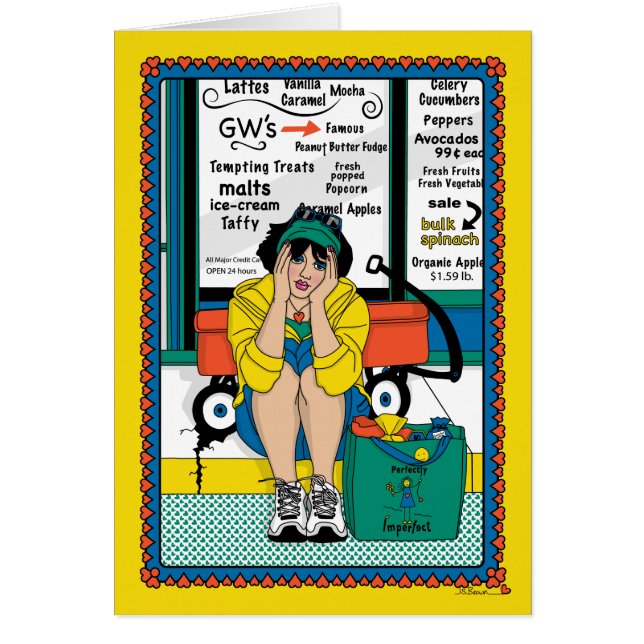 Fallen av kortet Wagon_B_Greeting Card Hälsningskort (Framsidan)