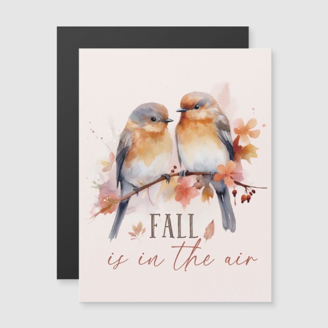 Fallen finns i Luft - Cute Birds & Höst löv (Fram/baksida)