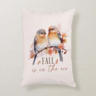 Fallen finns i Luft - Cute Birds & Höst löv Prydnadskudde