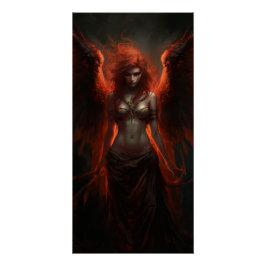 Fallen Fire Angel – Dark Fantasy Poster Art Perfect Poster
