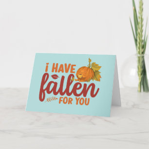 Fallen för din Cute Autumn Funny Valentine Day Helgkort