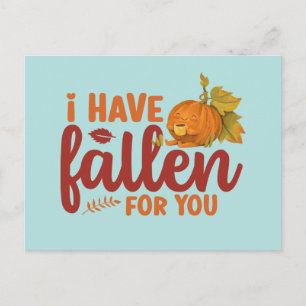 Fallen för din Cute Autumn Funny Valentine Day Vykort