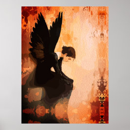 Fallen Grace - Melancholangelreflektion Poster