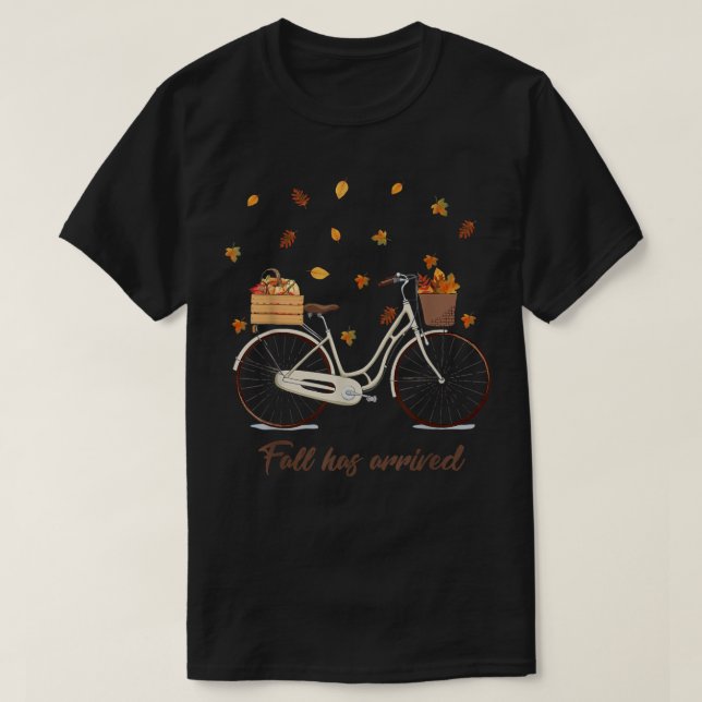 Fallen har anlänt cykellicycle Cute Höst löv Höste T Shirt (Design framsida)