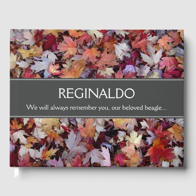 Fallen Höst löv Pet Memorial Guest Bok (Framsida)
