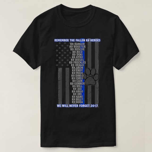 Fallen K9 Heroes 2017 T Shirt (Design framsida)