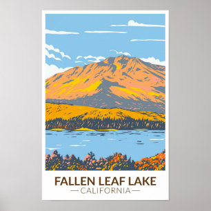 Fallen Leaf Lake Kalifornien på hösten Vintage Poster