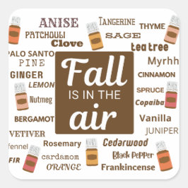 Fallen ligger i Luft på esential Oil-hösten Fyrkantigt Klistermärke