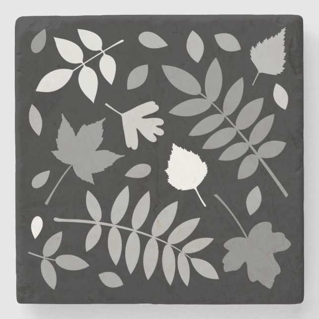 Fallen Löv Design Grays White Black Stenunderlägg (Framsidan)