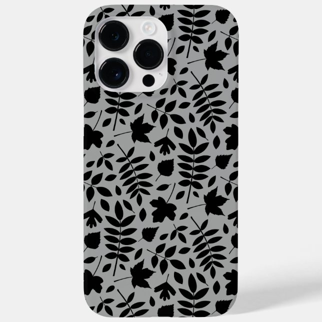 Fallen Löv Mönster Black på Grått (Baksida)