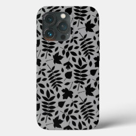 Fallen Löv Mönster Black på Grått