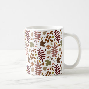Fallen Löv Mönster Höst färger om White Kaffemugg