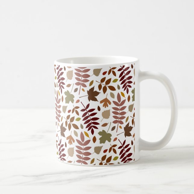 Fallen Löv Mönster Höst färger om White Kaffemugg (Höger)