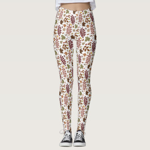 Fallen Löv Mönster Höst färger om White Leggings