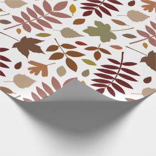 Fallen Löv Mönster Höst färger om White Presentpapper