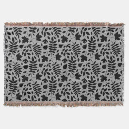 Fallen Löv Rpt Mönster Black på Grått Filt
