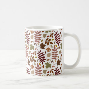 Fallen Löv Rpt Mönster Höst färger på White Kaffemugg