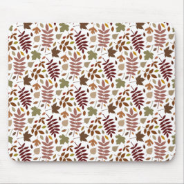 Fallen Löv Rpt Mönster Höst färger på White Musmatta