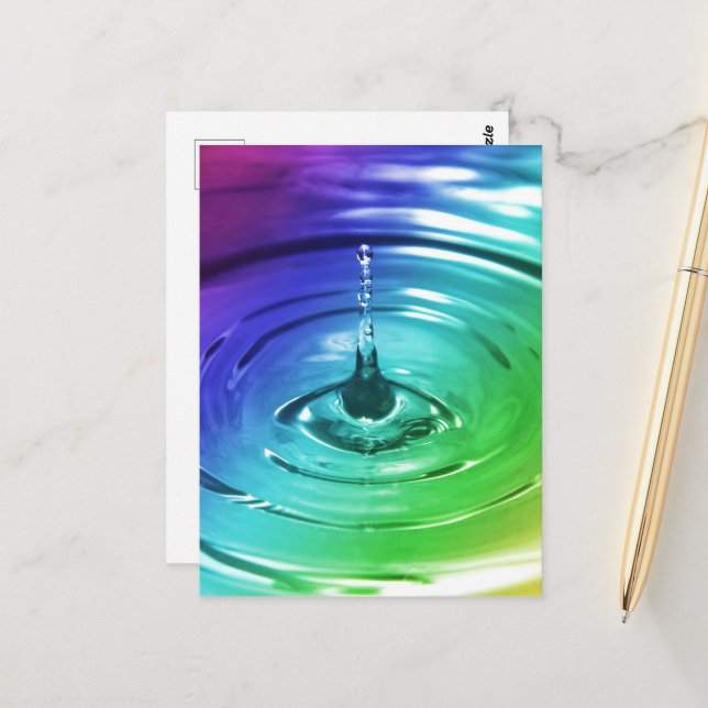 Fallen Makro vatten Vykort (Fram/Back In Situ)