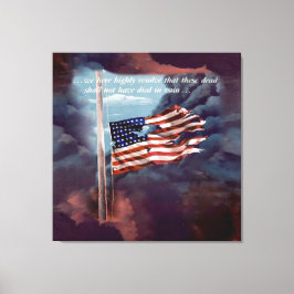 Fallen men inte glömd Flagga och rökning Canvastryck