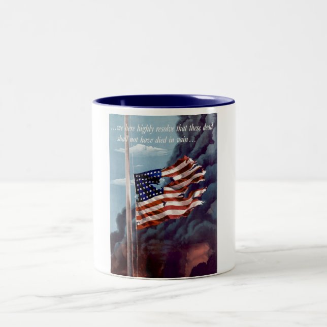 Fallen men inte glömd Två-Tonad mugg (Center)