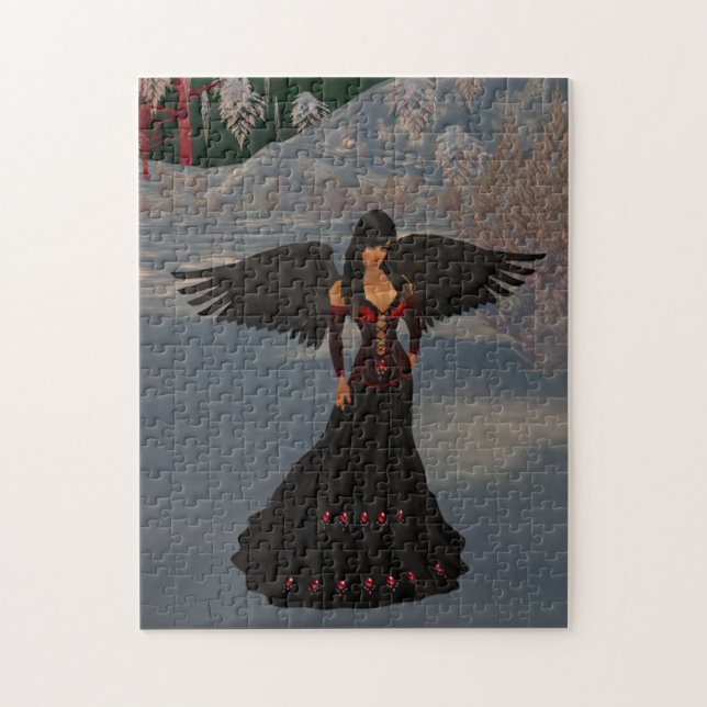Fallen Mörk Angel Puzzle Pussel (Vertikal)