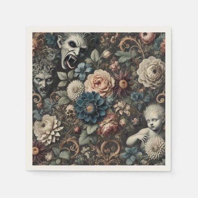 Fallen Nursery - Gothic Blommigt Design Pappersservett (Framsidan)