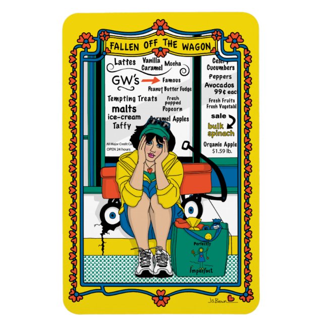 Fallen Off The Wagon_B_4x6 Kylskåpsmagnet Magnet (Vertikal)