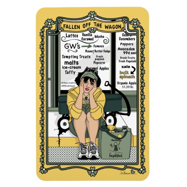 Fallen Off The Wagon_C_4x6 Kylskåpsmagnet Magnet (Vertikal)