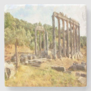 Fallen Ruins of Euromos, Turkiye Watercolor Stenunderlägg