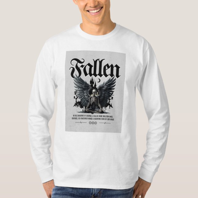 Fallen Skeleton Angel Gothic T-Shirt (Framsida)