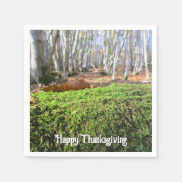 Fallen Träd på höstmassan - Thanksgivingen Anpassn Pappersservett