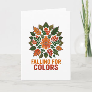 Faller för färger Höstlöv Lövverk Thanksgiving Kort