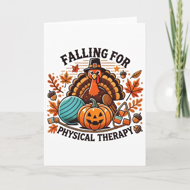 Faller för fysioterapi Pt Pumpkin Fall Tack Kort (Framsida)